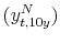 \displaystyle (y^{N}_{t,10y})