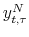  y_{t,\tau}^{N}