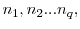  n_{1},n_{2}...n_{q},