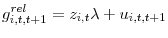 \displaystyle g_{i,t,t+1}^{rel}=z_{i,t}\lambda+u_{i,t,t+1}