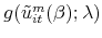 g(\tilde{u}_{it}^{m}(\beta );\lambda )