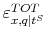  \varepsilon_{x,q\vert t^{S}}^{TOT}