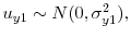  u_{y1}\sim N(0,\sigma_{y1}^{2}),