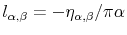  l_{\alpha,\beta}=-\eta_{\alpha,\beta}/\pi\alpha