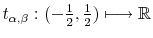  t_{\alpha,\beta }:(-\frac{1}{2},\frac{1}{2})\longmapsto \mathbb{R} 