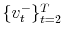  \{v_{t}% ^{-}\}_{t=2}^{T}