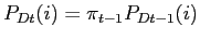 $ P_{Dt}(i) = \pi_{t-1}P_{Dt-1}(i)$