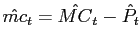 $ \hat{mc}_{t} = \hat {MC}_{t} - \hat{P}_{t}$