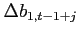$\Delta b_{1,t-1+j}$