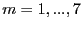 $ m=1,...,7$