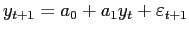 LaTex Encoded Math: \displaystyle y_{t+1}=a_{0}+a_{1}y_{t}+\varepsilon_{t+1}% 