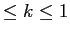 LaTex Encoded Math: \displaystyle \leq k\leq1