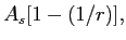 LaTex Encoded Math: \displaystyle A_{s}[1-(1/r)],