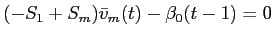  (-S_{1} + S_{m})\bar{v}_{m}(t) - \beta_{0}(t-1) = 0