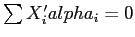  \sum X_{i}'alpha_{i} = 0