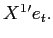  X^{1}'e_{t}.