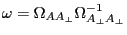 \omega =\Omega _{AA_\bot } \Omega _{A_\bot A_\bot }^{-1} 