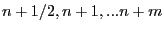 n+1/2,n+1,...n+m