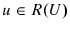  u\in R(U)