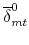 \overline{\delta}^0_{mt}