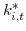  k_{i,t}^{\ast}