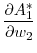 \displaystyle \vspace{0.2cm} \frac{\partial A_1^*}{\partial w_2}