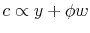 c \propto y +\phi w