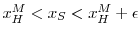  x_H^M < x_S < x_H^M +\epsilon