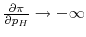  \frac{\partial\pi}{\partial p_H}\to -\infty