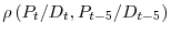  \rho\left( P_{t}/D_{t},P_{t-5}/D_{t-5}\right) 