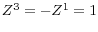  Z^{3}=-Z^{1}=1