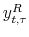  y_{t,\tau}^{R}