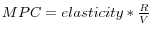 MPC=elasticity\ast \frac{R}{V}