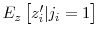 \displaystyle E_z\left[z_i^{\prime }\vert j_i=1\right]