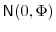 \displaystyle \textsf{N}(0, \Phi)