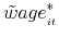 \displaystyle \tilde{w}age_{_{it}}^{\ast }