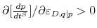  \partial\lbrack\frac{dp}{dt^{S}% }]/\partial\varepsilon_{D,q\vert p}>0