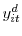  y_{it}^{d}