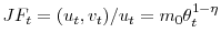  JF_{t}=(u_{t},v_{t})/u_{t}=m_{0}\theta_{t}^{1-\eta}