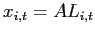 $\displaystyle x_{i,t}=AL_{i,t}$