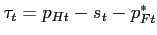 $\tau_t=p_{Ht}-s_t-p_{Ft}^*$