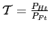 $\mathcal{T}=\frac{P_{Ht}}{P_{Ft}}$