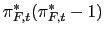 $\displaystyle \pi_{F,t}^{\ast}(\pi_{F,t}^{\ast}-1)$