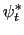 $\displaystyle \psi_{t}^{\ast}$