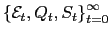 $ \left\{ \mathcal{E}_{t},Q_{t},S_{t}\right\} _{t=0}^{\infty}$