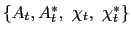 $ \left\{ A_{t},A_{t}^{\ast},\text{ }\chi_{t},\text{ }\chi _{t}^{\ast}\right\} $