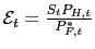 $ \mathcal{E}_{t}=\frac{S_{t}P_{H,t}}{P_{F,t}^{\ast}}$