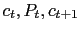 $ c_{t},P_{t},c_{t+1}$