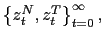 $ \left\{ z_{t}^{N},z_{t}^{T}\right\} _{t=0}^{\infty},$