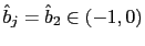 $ \hat{b}_{j}=\hat{b}_{2}\in(-1,0)$